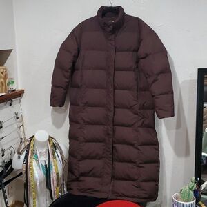L.L. Bean Vintage Full Length Goose Down Filled Puffer Trench Coat in Brown XLP